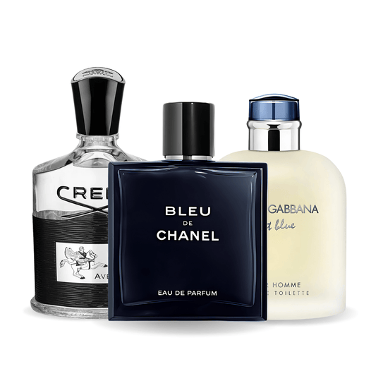 Promoční balíček 3 Bleu de Chanel, Creed Aventus, Light Blue Dolce Gabbana 100ml