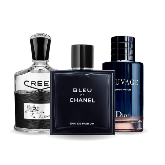 Promoční balíček 3  Creed AVENTUS, BLEU DE CHANEL Dior SAUVAGE 100ml