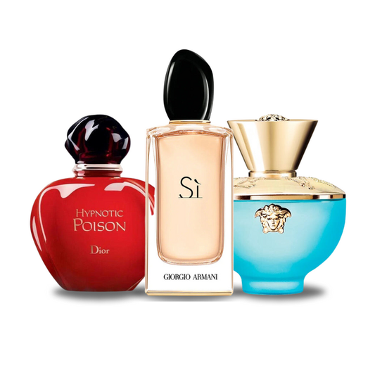 Promoční balíček 3  Dior HYPNOTIC POISON, Giorgio Armani SÌ Versace DYLAN TURQUOISE 100ml